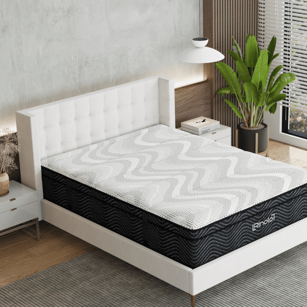 RINOLO Recharge 12” Euro Softest Hybrid Mattress in a box | Plush Comfort for Side Sleepers | Cooling gel, CertiPUR-US Certified, Fiberglass-Free, Made in USA, Ready on Demand